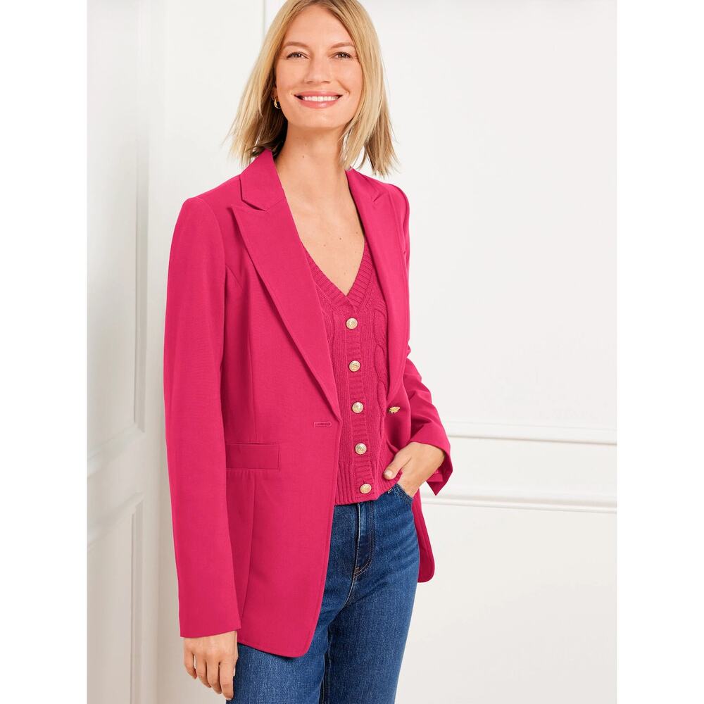 Talbots Tailored Stretch Blazer in Fall Berry Career Office Workwear Size 18 NWT